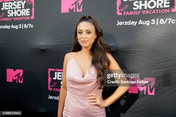 Sammi "Sweetheart" Giancola attends MTV's Jersey Shore Family Vacation NYC Premiere Party at Hard Rock Hotel New York on August 02, 2023 in New York...