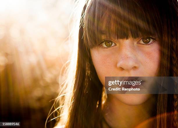 beautiful girl - 12 13 girl closeup stock pictures, royalty-free photos & images