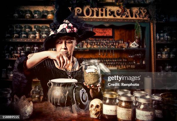 witch series: apothecary - halloween text stock pictures, royalty-free photos & images