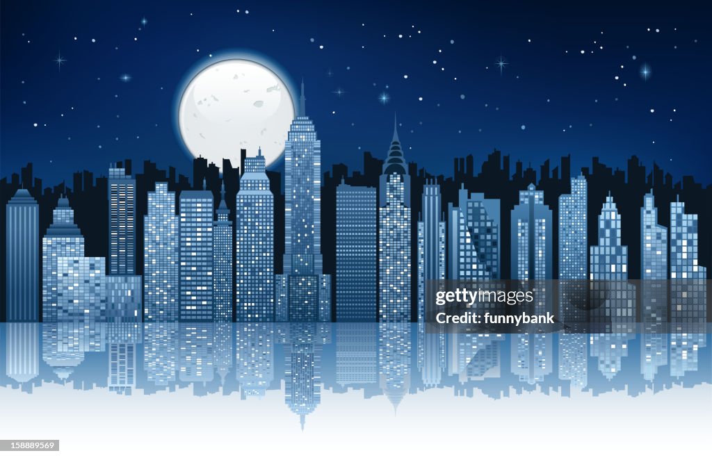 Moonlight in new york city