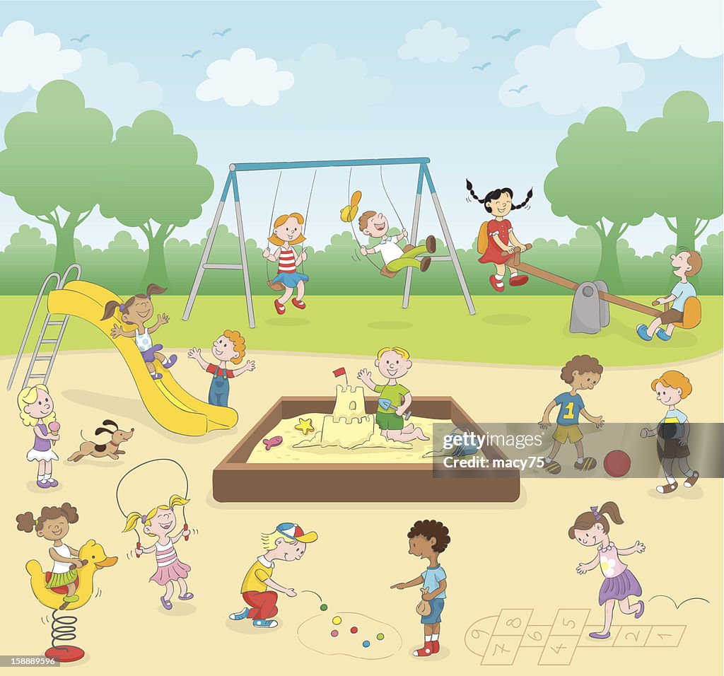 Crianças no parque infantil