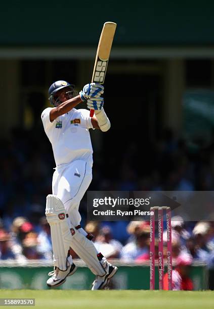 Thilan Samaraweera of Sri Lanka bats during day one of the Third Test match between Australia and Sri Lanka at Sydney Cricket Ground on January 3,...