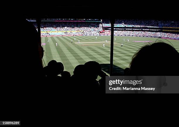 General view of play during day one of the Third Test match between Australia and Sri Lanka at Sydney Cricket Ground on January 3, 2013 in Sydney,...