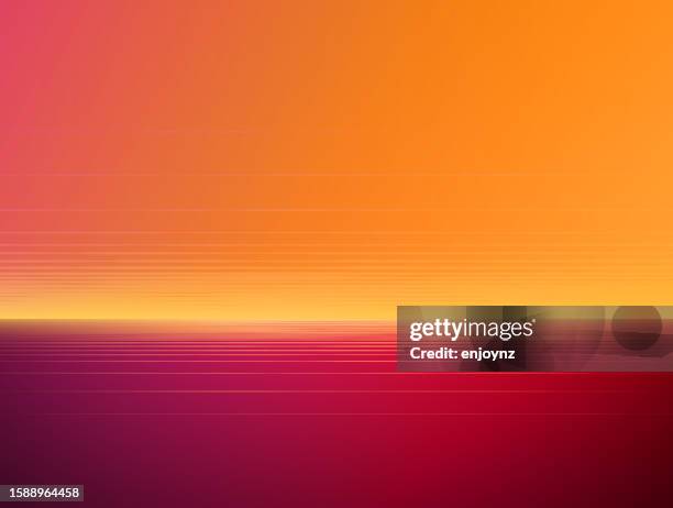 80er jahre retro orange dampfwelle horizont hintergrund - horizont über land stock-grafiken, -clipart, -cartoons und -symbole