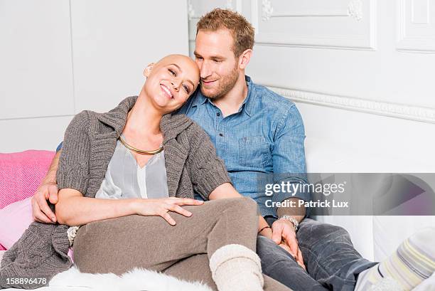 German actress Verena Mundhenke being bald after having a chemotherapy and her partner Florian Kringe of German Bundesliga team Borussia Dortmund...