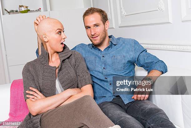 German actress Verena Mundhenke being bald after having a chemotherapy and her partner Florian Kringe of German Bundesliga team Borussia Dortmund...