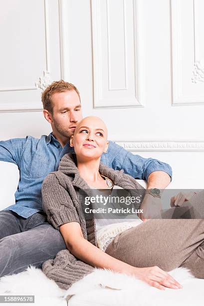 German actress Verena Mundhenke being bald after having a chemotherapy and her partner Florian Kringe of German Bundesliga team Borussia Dortmund...