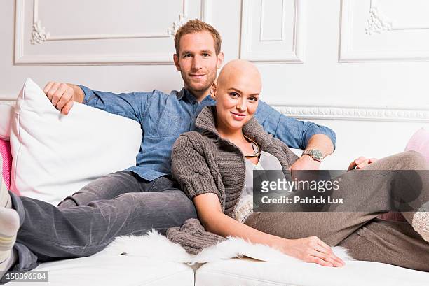 German actress Verena Mundhenke being bald after having a chemotherapy and her partner Florian Kringe of German Bundesliga team Borussia Dortmund...