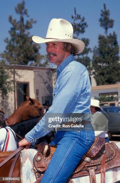 Actor Jameson Parker attends Ben Johnson Pro-Celebrity Rodeo on August 13, 1989 at the Los Angeles Equestrian Center in Los Angeles, California.