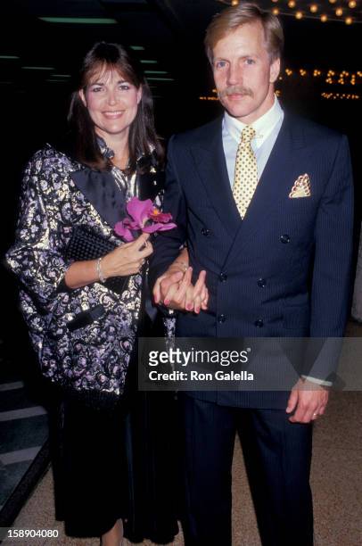Actor Jameson Parker and wife Bonnie Parker attend CBS TV Affiliates Party on May 20, 1987 at the Century Plaza Hotel in Century City, California.