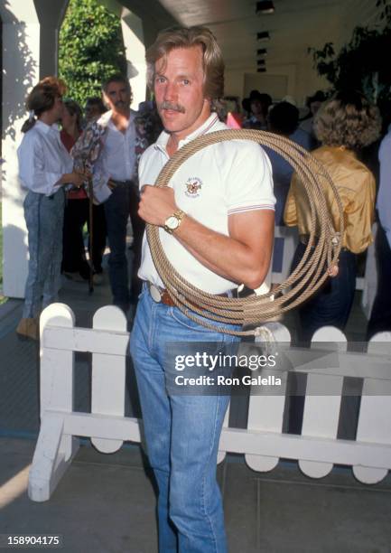 Actor Jameson Parker attends Ben Johnson Pro-Celebrity Rodeo on August 11, 1989 at the Los Angeles Equestrian Center in Los Angeles, California.