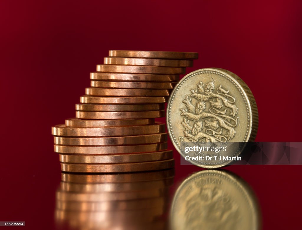 British Pound and Penny Coins