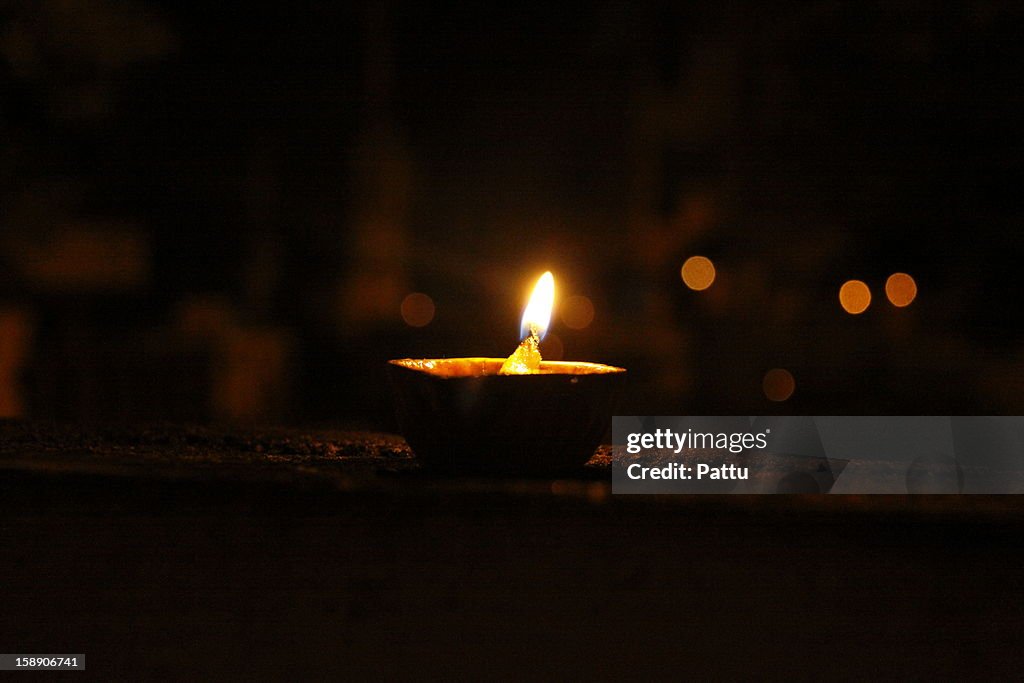 Diya with lights...