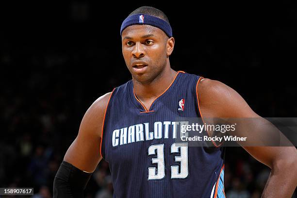 Brendan Haywood of the Charlotte Bobcats in a game against the Golden State Warriors on December 21, 2012 at Oracle Arena in Oakland, California....