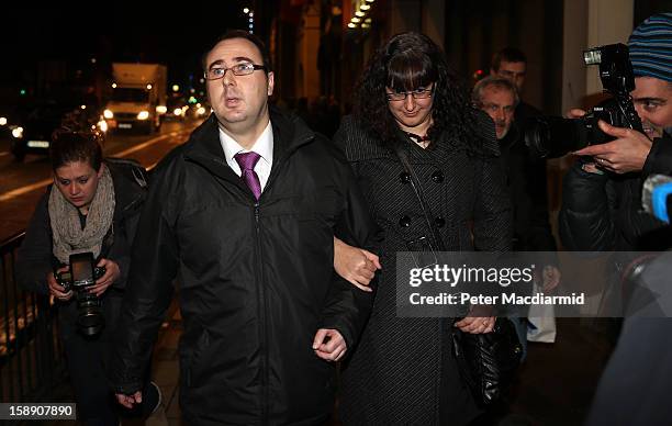 Ashley Gill-Webb leaves Stratford Magistrates Court on January 3, 2013 in London, England. Mr Gill-Webb has pleaded not guilty to using threatening...