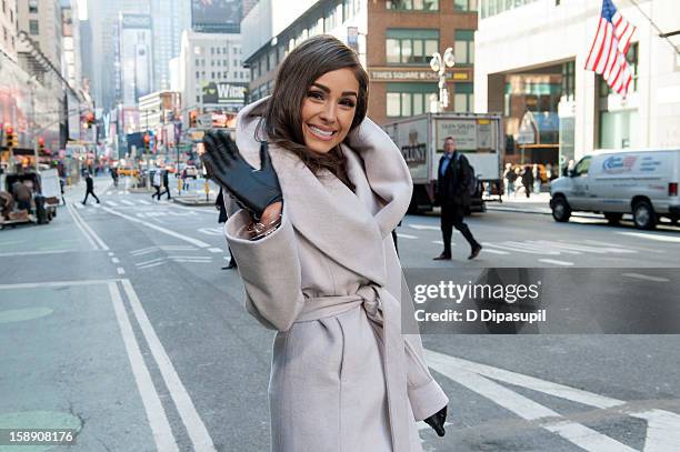 Miss Universe Olivia Culpo visits "Extra" in Times Square on January 3, 2013 in New York City.