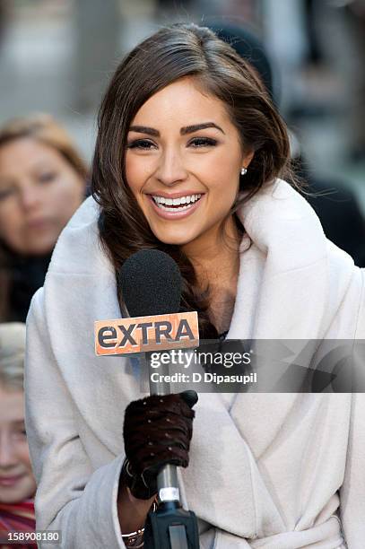 Miss Universe Olivia Culpo visits "Extra" in Times Square on January 3, 2013 in New York City.