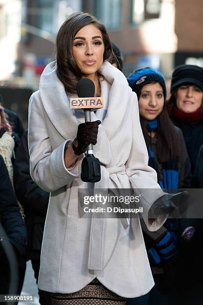 Miss Universe Olivia Culpo visits "Extra" in Times Square on January 3, 2013 in New York City.