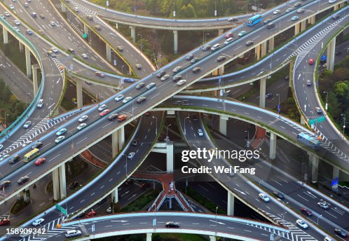 Stack Interchagne Aerial View Of A Multilevel Stack Interchange High-Res Stock Photo ...