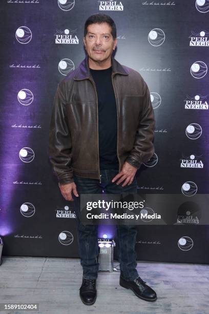 Pepe Magaña poses for a photo during the red carpet in opening of 'La Perla Negra' Restaurant at Colonia Condesa on August 2, 2023 in Mexico City,...