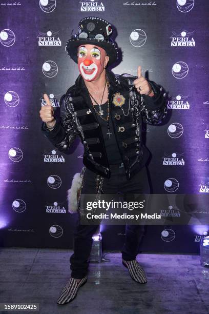 Sergio Verduzco `Platanito´ poses for a photo during the red carpet in opening of 'La Perla Negra' Restaurant at Colonia Condesa on August 2, 2023 in...
