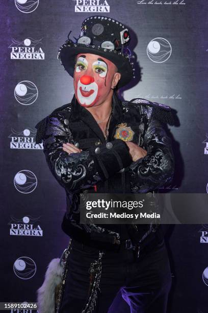 Sergio Verduzco `Platanito´ poses for a photo during the red carpet in opening of 'La Perla Negra' Restaurant at Colonia Condesa on August 2, 2023 in...