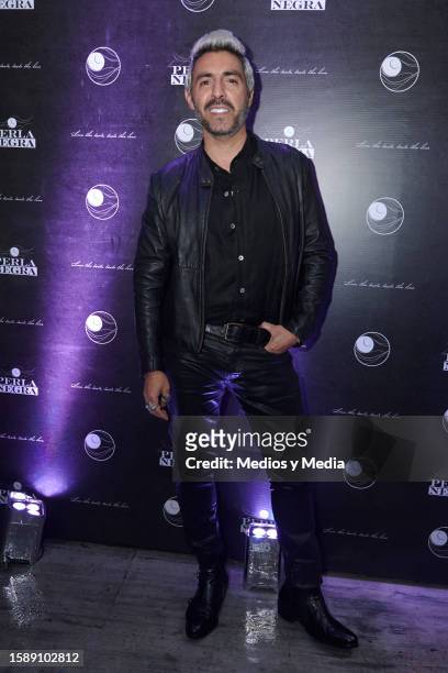 Yogui Mariano poses for a photo during the red carpet in opening of 'La Perla Negra' Restaurant at Colonia Condesa on August 2, 2023 in Mexico City,...