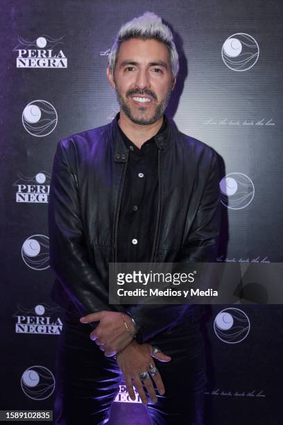 Yogui Mariano poses for a photo during the red carpet in opening of 'La Perla Negra' Restaurant at Colonia Condesa on August 2, 2023 in Mexico City,...