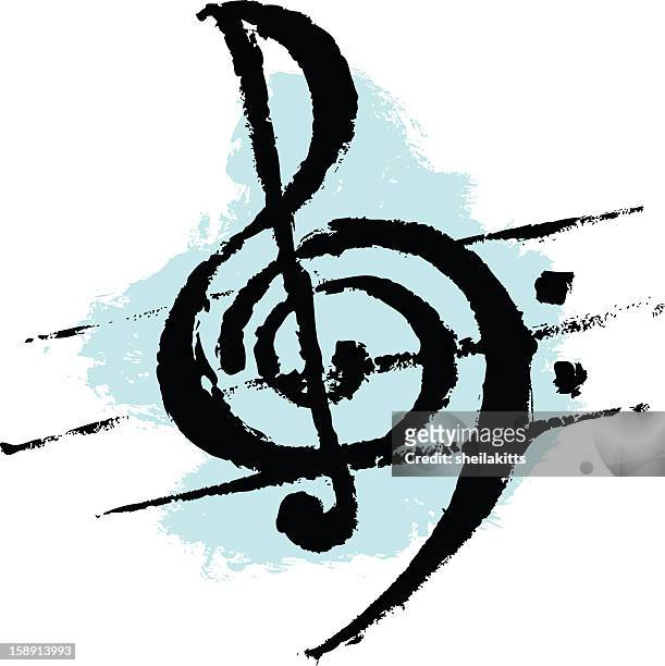treble and bass clef - treble clef stock illustrations