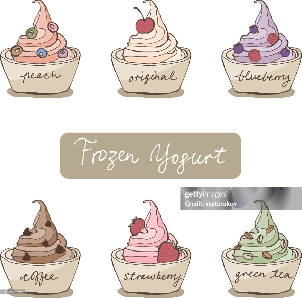 Sketch variation flavor frozen yogurt w toppings