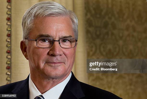 Thomas "Tom" Caldwell, chairman and chief executive officer of Caldwell Securities Ltd., stands for a photograph during an event discussing Canada's...