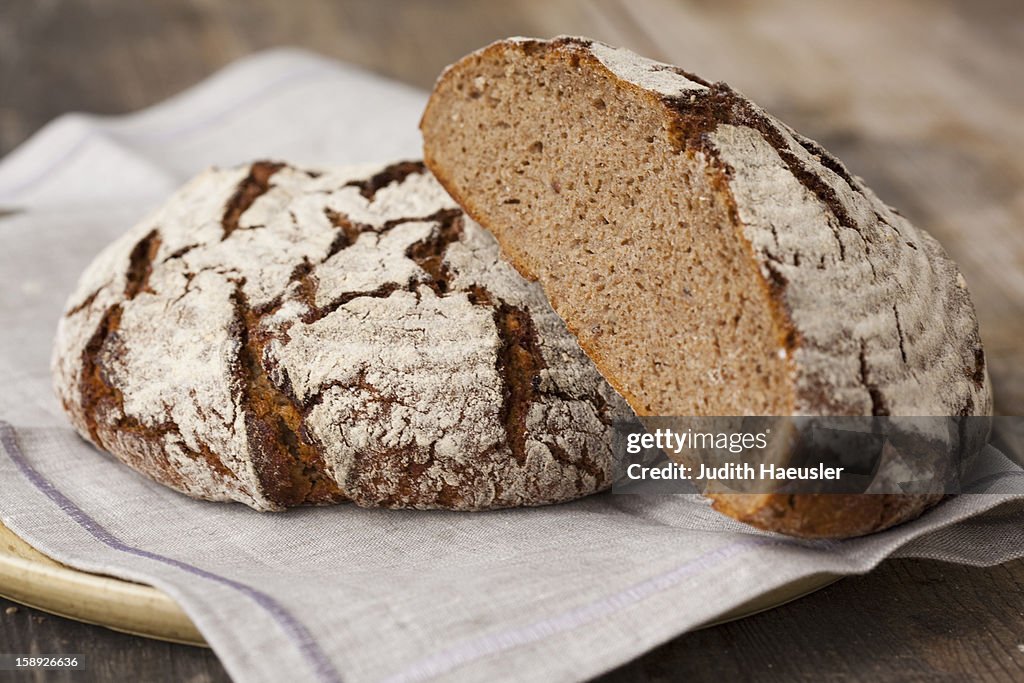 Loaves of sourdough bread