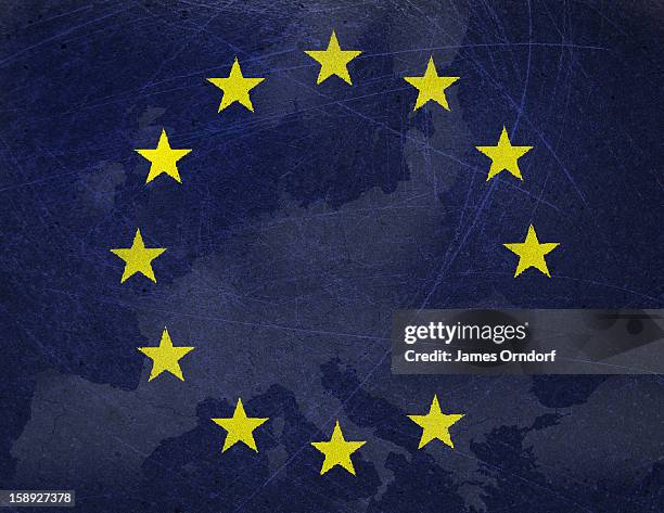 european union flag with one of the stars missing - james orndorf stock illustrations