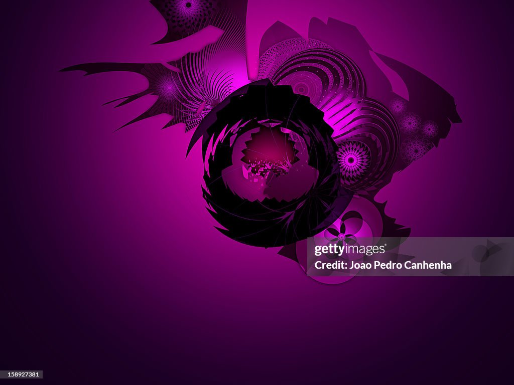 A purple abstract digital illustration