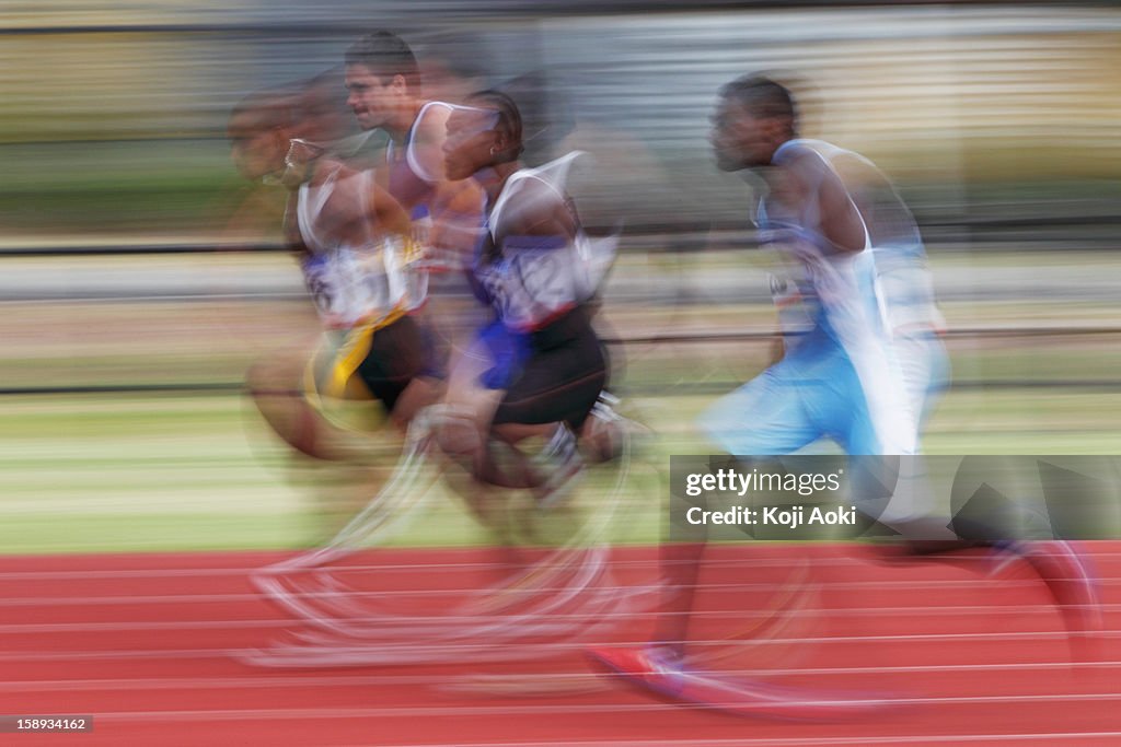 Athletes Competing In Race, Defocused