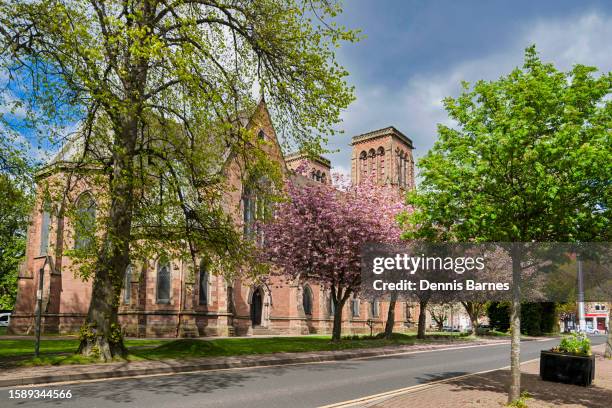 inverness city, 6th may, 2014.  inverness cathedral in the spring with cherry blossom.   highland region scotland, uk - inverness stock pictures, royalty-free photos & images