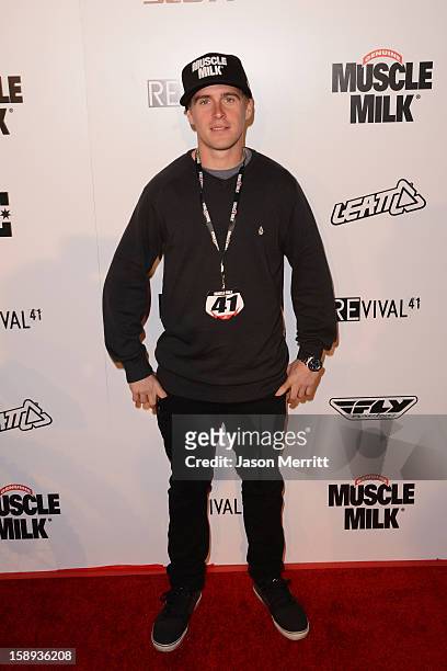 Supercross rider Wil Hahn attends the Trey Canard "REvival 41" premiere held at UltraLuxe Cinemas at Anaheim GardenWalk on January 3, 2013 in...