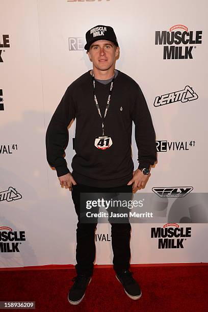 Supercross rider Wil Hahn attends the Trey Canard "REvival 41" premiere held at UltraLuxe Cinemas at Anaheim GardenWalk on January 3, 2013 in...