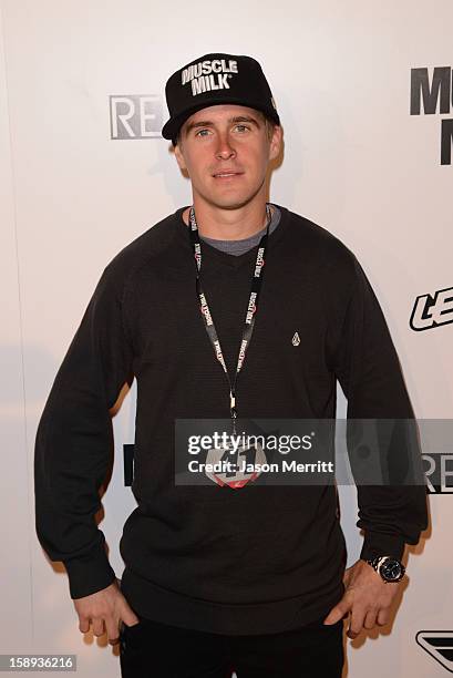 Supercross rider Wil Hahn attends the Trey Canard "REvival 41" premiere held at UltraLuxe Cinemas at Anaheim GardenWalk on January 3, 2013 in...