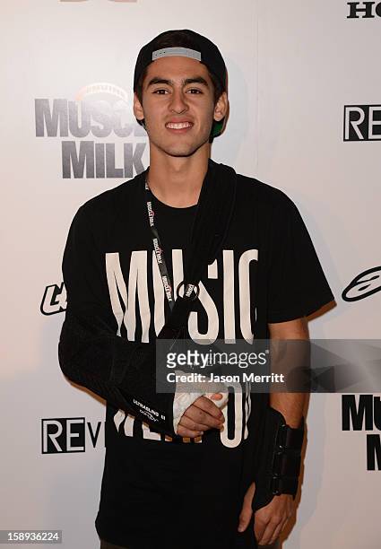 Supercross rider Justin Bogle attends the Trey Canard "REvival 41" premiere held at UltraLuxe Cinemas at Anaheim GardenWalk on January 3, 2013 in...