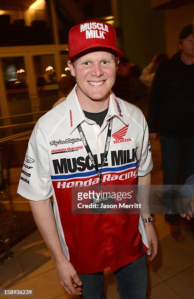 Supercross champion Trey Canard attends the Trey Canard "REvival 41" premiere held at UltraLuxe Cinemas at Anaheim GardenWalk on January 3, 2013 in...