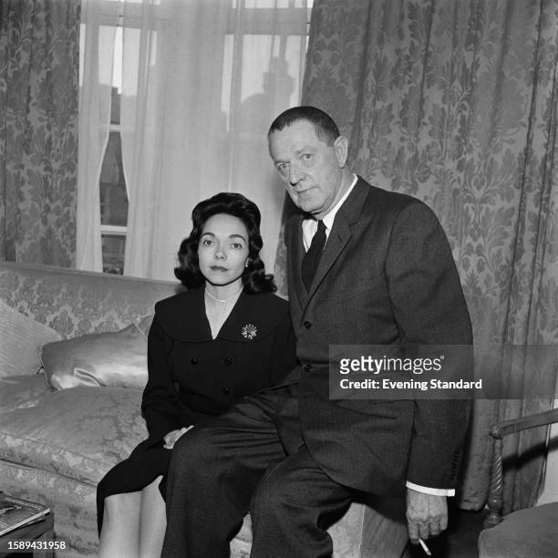 American novelist Erskine Caldwell and his wife, illustrator Virginia Moffett Caldwell Hibbs , March 18th 1959.