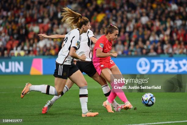 Phair Casey of Korea Republic misses a chance during the FIFA Women's World Cup Australia & New Zealand 2023 Group H match between South Korea and...
