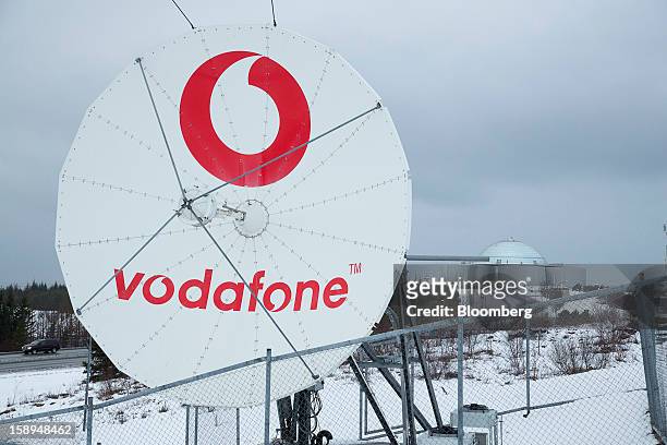 Satellite communication dish operated by Vodafone Iceland Fjarskipti hf stands in Reykjavik, Iceland, on Wednesday, Jan. 2, 2013. Creditors of...