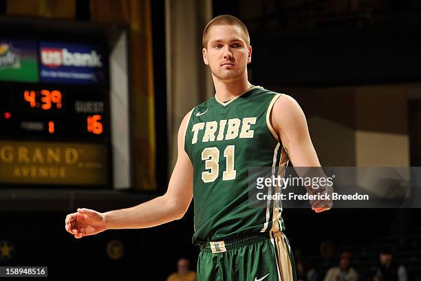 Sean Sheldon of William and Mary plays against the Vanderbilt Commodores at Memorial Gym on January 2, 2013 in Nashville, Tennessee.