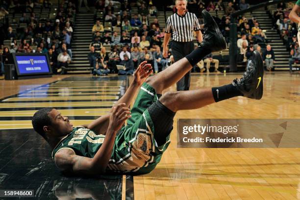 Brandon Britt of William and Mary plays against the Vanderbilt Commodores at Memorial Gym on January 2, 2013 in Nashville, Tennessee.