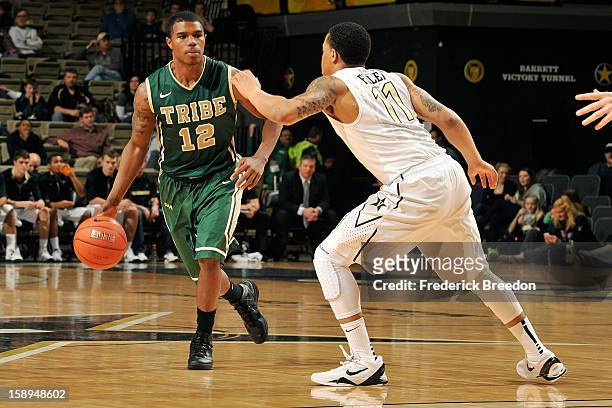 Brandon Britt of William and Mary plays against the Vanderbilt Commodores at Memorial Gym on January 2, 2013 in Nashville, Tennessee.