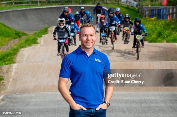 Sir Chris Hoy attends The National Lottery x Cumbernauld Centurions event at Cumbernauld Centurions on August 03, 2023 in Cumbernauld, Scotland....