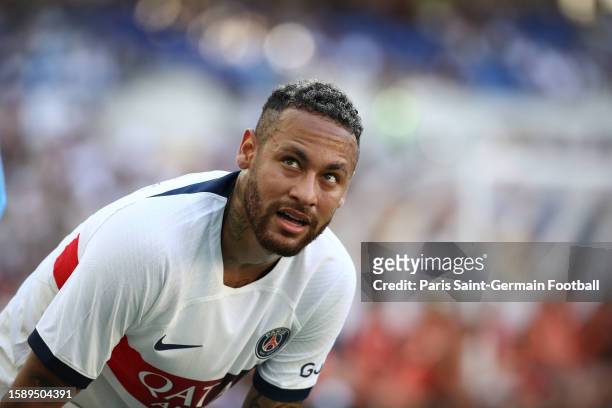 Neymar Jr of Paris Saint-Germain in action during the preseason friendly between Jeonbuk Hyundai Motors and Paris Saint-Germain at Busan Asiad...