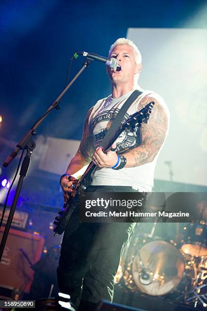 Billy Graziadei of American heavy metal band Biohazard, performing live onstage at the Metal Hammer Golden Gods Awards, June 11, 2012.